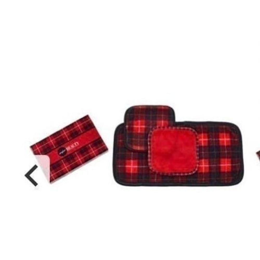 Perfect Beauty Makeup Remover Set Unisex‎ OS Red Black Plaid NWT Reusable 3pc